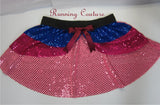 Pink Mulan inspired women's sparkle running skirt