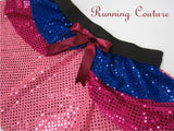 Pink Mulan inspired women's sparkle running skirt