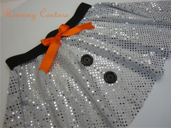 2X/3X Snow Man inspired women's sparkle running skirt