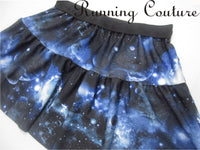 Blue Galaxy/Nebula inspired women's spandex running skirt