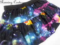 Multi color Galaxy/Nebula inspired women's spandex running skirt