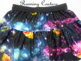 Multi color Galaxy/Nebula inspired women's spandex running skirt