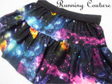 Multi color Galaxy/Nebula inspired women's spandex running skirt