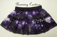 Purple Galaxy/Nebula inspired women's spandex running skirt