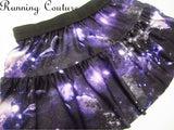 Purple Galaxy/Nebula inspired women's spandex running skirt