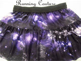 Purple Galaxy/Nebula inspired women's spandex running skirt