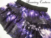 Purple Galaxy/Nebula inspired women's spandex running skirt