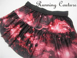 Red Galaxy/Nebula inspired women's spandex running skirt