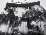 White Galaxy/Nebula inspired women's spandex running skirt