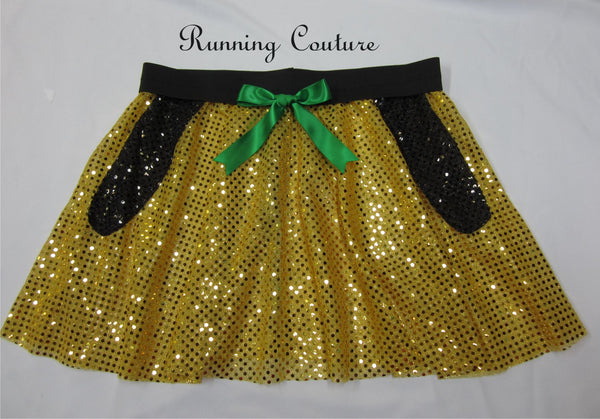 Yellow Dog Mouse friend inspired women's sparkle running skirt