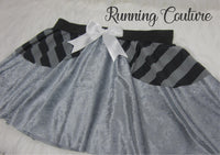 Raccoon inspired women's velvet running skirt