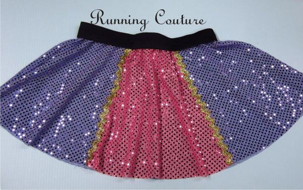 Rapunzel inspired women's sparkle running skirt