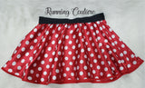 Mini polka dot mouse inspired women's satin running skirt