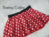 Mini polka dot mouse inspired women's satin running skirt