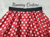 Mini polka dot mouse inspired women's satin running skirt