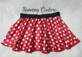 Mini polka dot mouse inspired women's satin running skirt