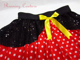 Mini Lady Polka Red and White Mouse inspired women's spandex running skirt