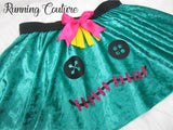 Woo Doll inspired women's velvet running skirt