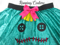 Woo Doll inspired women's velvet running skirt