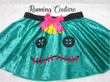 Woo Doll inspired women's velvet running skirt