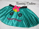 Woo Doll inspired women's velvet running skirt