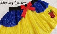 Snow White inspired women's velvet running skirt