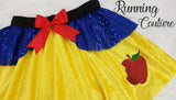 Snow White inspired women's velvet running skirt