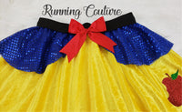 Snow White inspired women's velvet running skirt