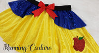 Snow White inspired women's velvet running skirt