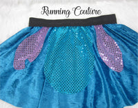 Stitch inspired women's velvet running skirt