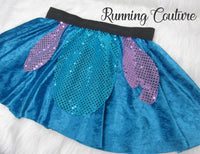 Stitch inspired women's velvet running skirt