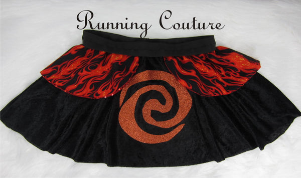 Te Ka inspired women's velvet running skirt