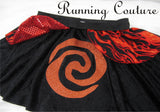 Te Ka inspired women's velvet running skirt