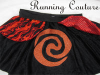 Te Ka inspired women's velvet running skirt