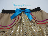 Tiger Lily Inspired sparkle women's running skirt.