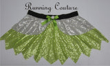 Lime green Tinker Fairy Inspired women's sparkle running skirt