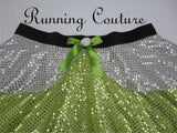 Lime green Tinker Fairy Inspired women's sparkle running skirt