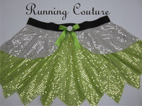 Lime green Tinker Fairy Inspired women's sparkle running skirt