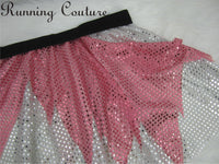 Glass slipper princess inspired pink torn dress sparkle women's running skirt