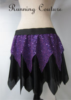 Ursula inspired sparkle/metallic women's running skirt