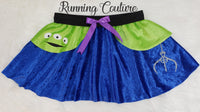 Alien inspired women's velvet running skirt