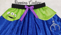 Alien inspired women's velvet running skirt