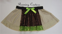 Yoda inspired women's sparkle running skirt